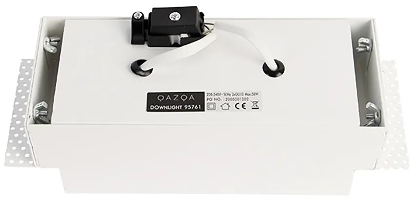 Set de 3 spoturi îngropate albe GU10 înclinabile fără rama 2 lumini - Oneon