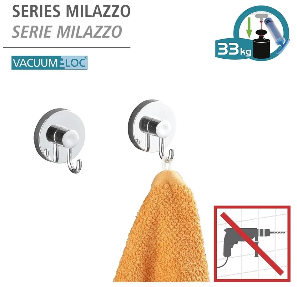 Set de accesorii de baie gri autoadeziv Milazzo – Wenko