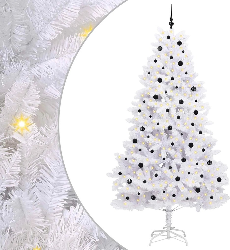 vidaXL Brad de Crăciun artificial cu ramuri articulare Alb 270 cm