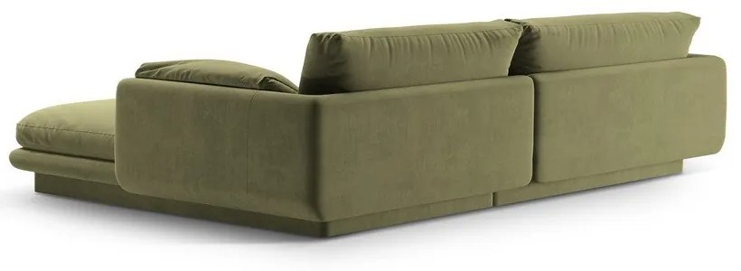 Colțar verde deschis cu tapițerie din catifea (cu colț pe partea stângă /cu șezlong) Torino – Micadoni