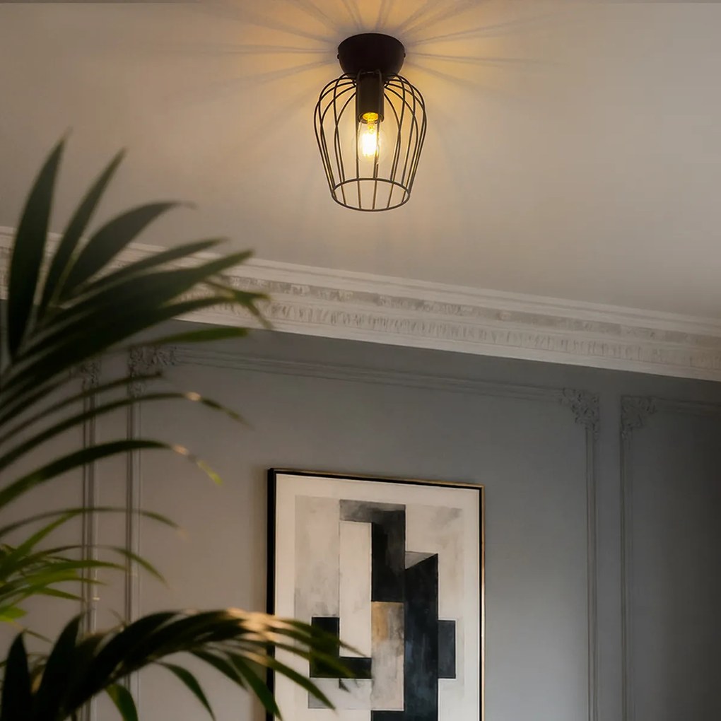 Plafonieră modernă neagră cu fir - Palica