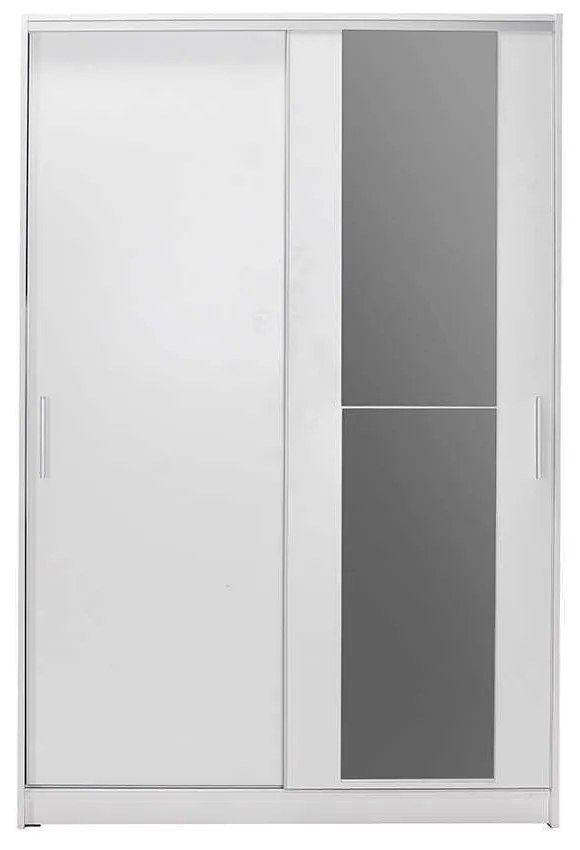 Dulap Haine Adore Elit Mediu , 2 usi glisante cu oglinda, Alb - Lemn Natural, 120 x 182 x 52 cm