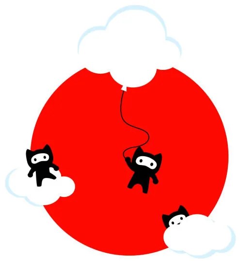 Ilustrație Ninja cats in the sky pattern (Japanese edition), EuGeniaArt