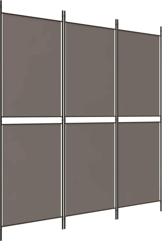 vidaXL Paravan de cameră cu 3 panouri, antracit, 150 x 180 cm, textil