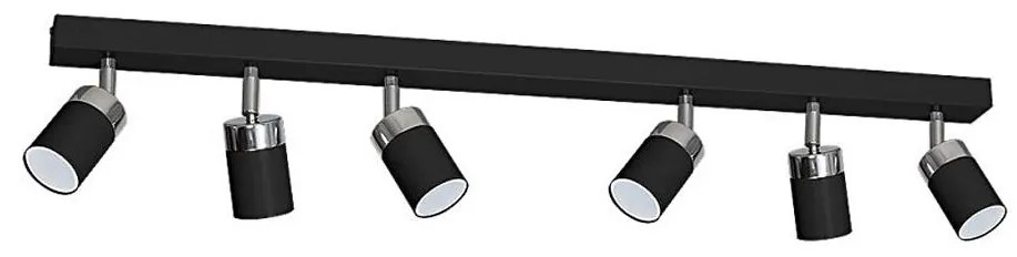 Lampă spot JOKER, 6x GU10, 25 W, 230 V, negru/crom lucios