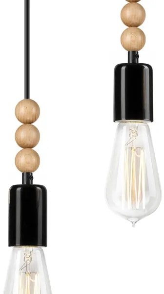 Candelabru pe cablu SIMON 5xE27/60W/230V negru