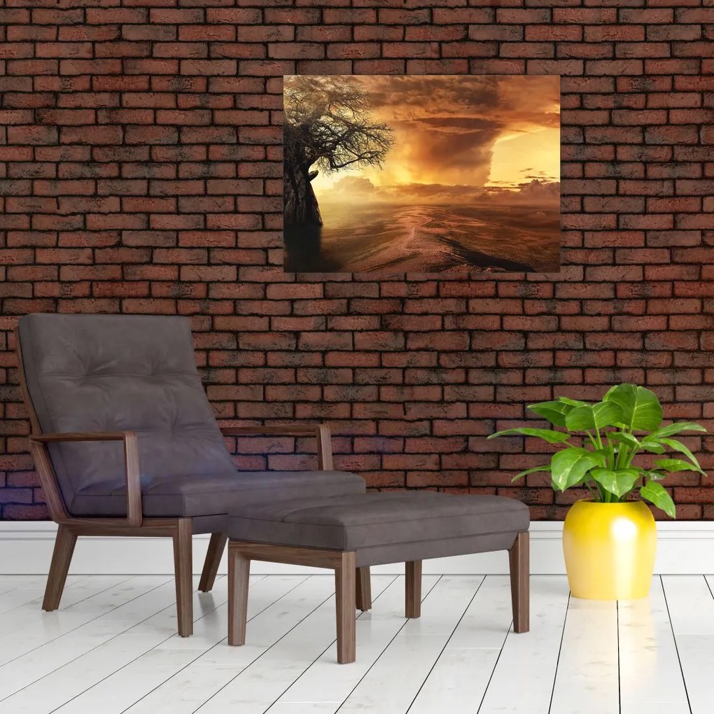 Tablou cu norii portocalii (70x50 cm)