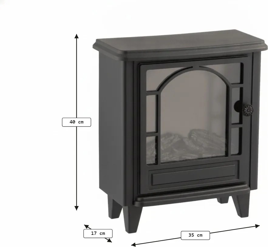 Decoratiune LED semineu COZY WARM 40x35 cm, negru