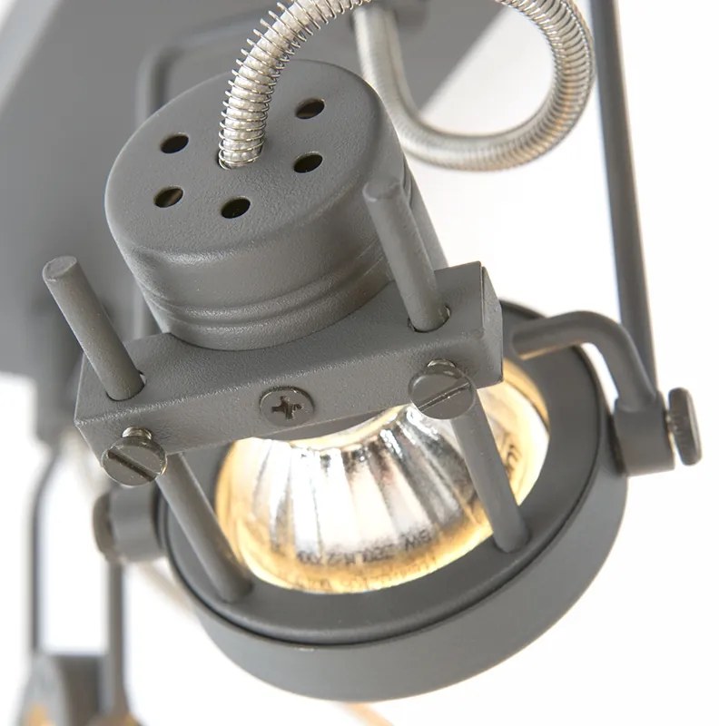 Spotlight industrial antracit 3 lumini rotativ și înclinabil - Suplux