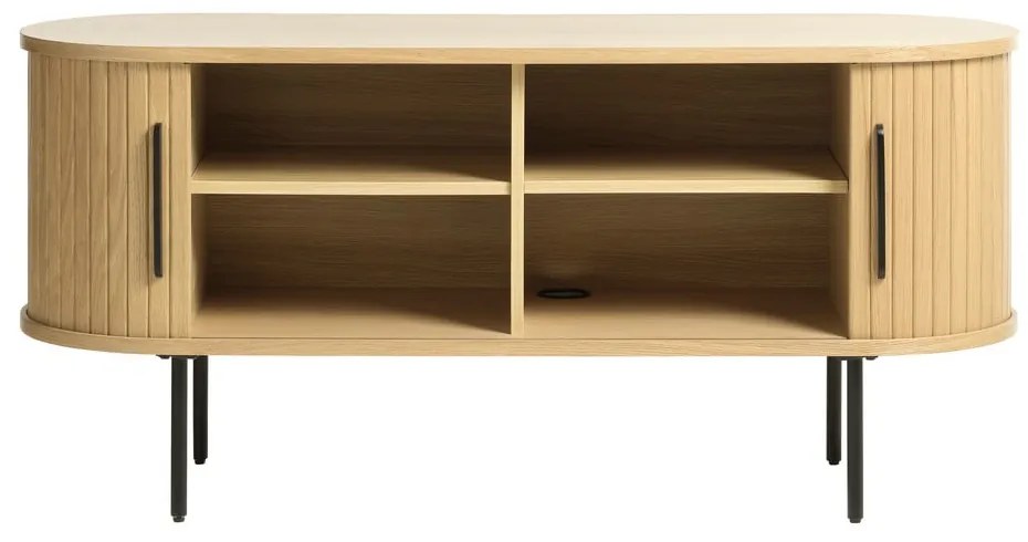 Masă TV în culoare naturală cu aspect de lemn de stejar 120x56 cm Nola – Unique Furniture