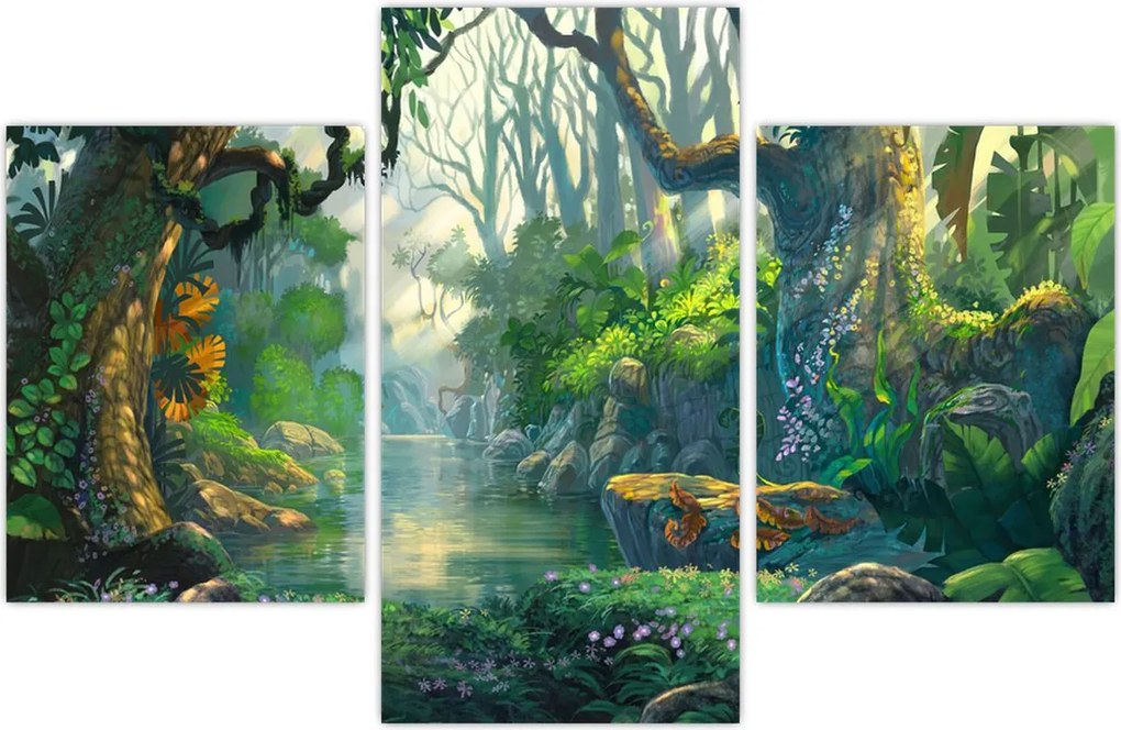 Tablou - Ilustrare pădure tropicală (90x60 cm)