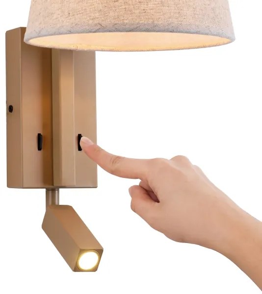 Lampă LED de perete Brilagi RAYA 1xE14/40W/230V + LED/3W in/bej