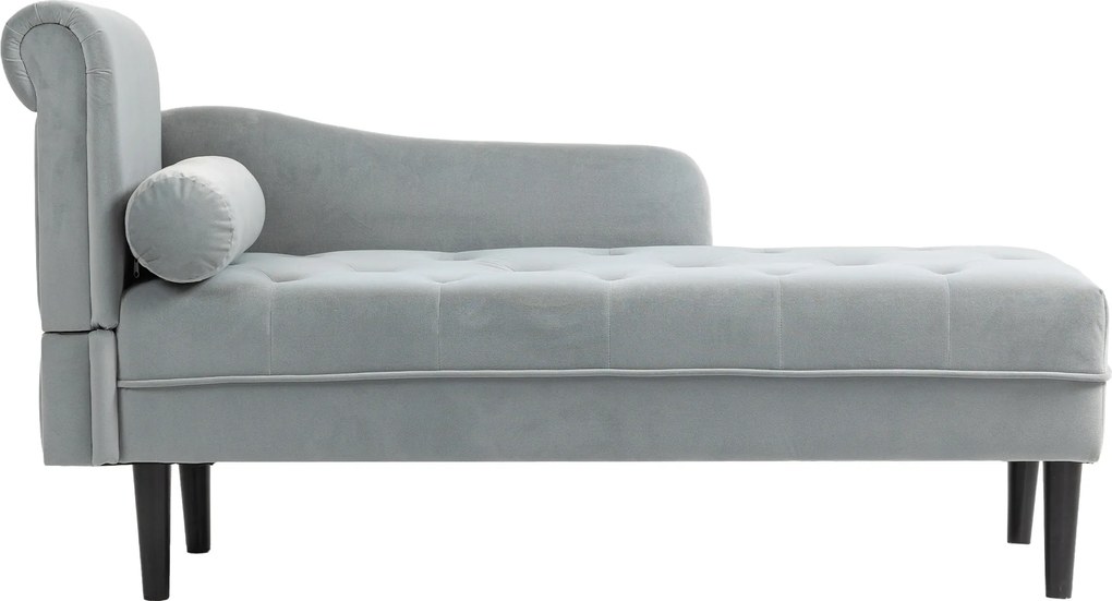 HOMCOM Canapea Chaise Longue cu tapițerie cu efect de catifea, gri | Aosom Romania