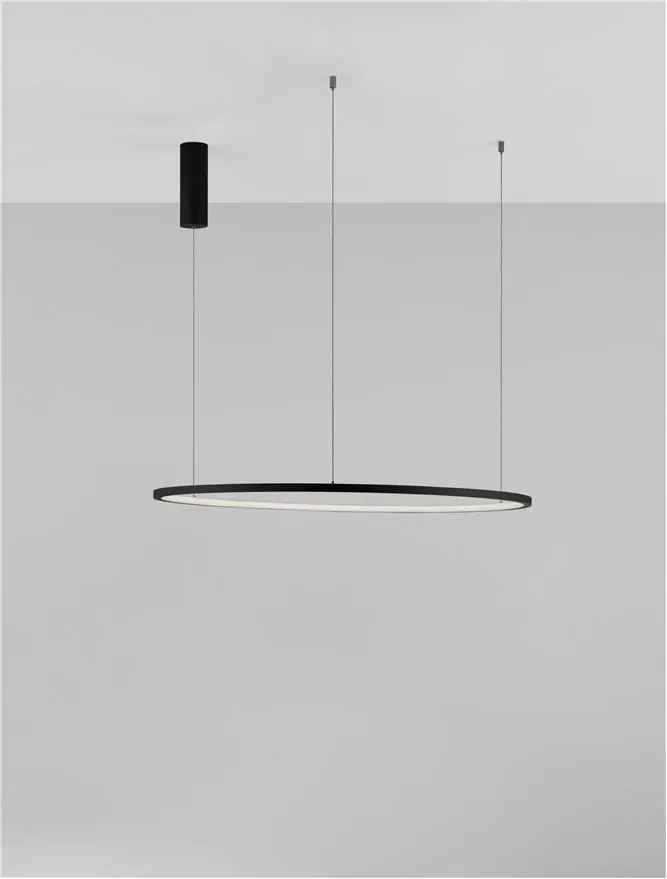 Lustra LED suspendata design modern circular TARQUIN D-80cm negru