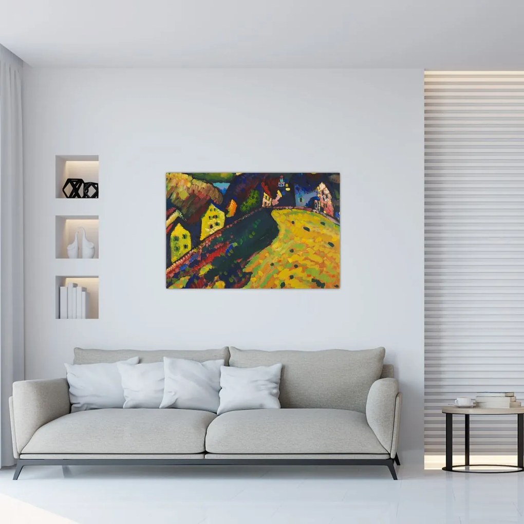 Tablou - Vasily Kandinsky, Houses at Murnau, reproducere (90x60 cm)