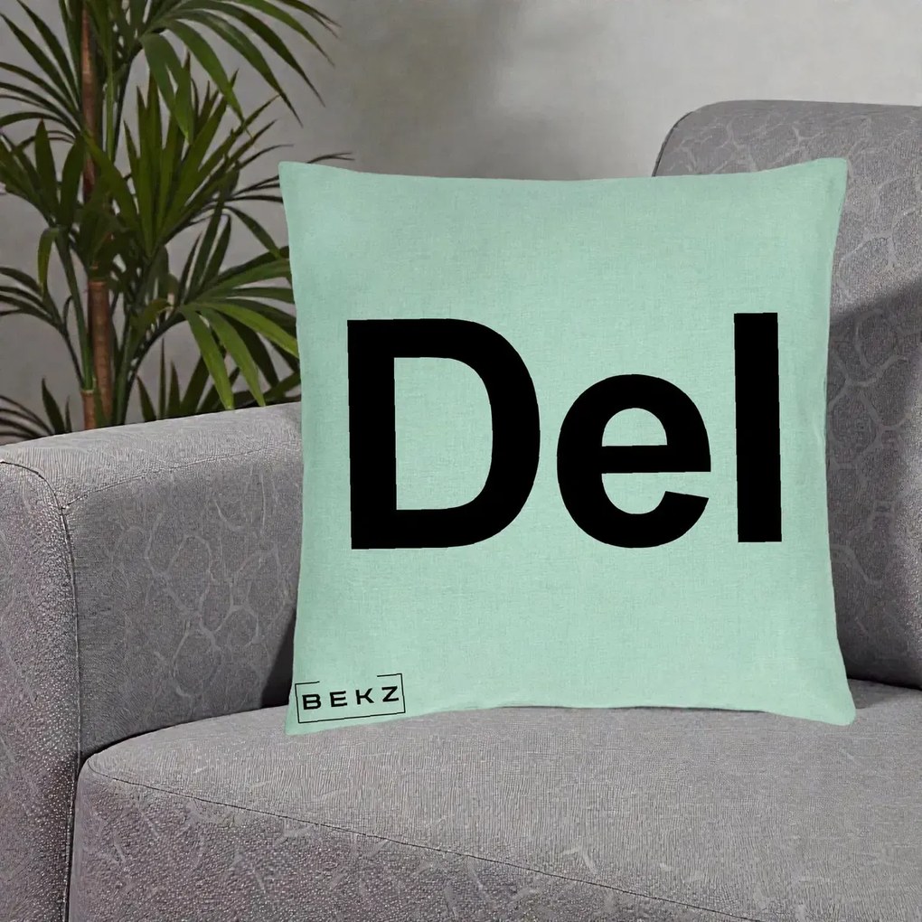 Perna Personalizata Tasta Del Tipografie Bold, 40x40 cm, Verde Menta, Husa Detasabila, Perna Inclusa, BEKZ®