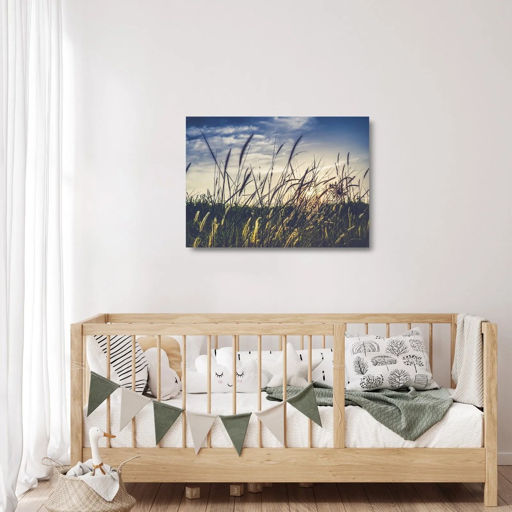 Tablou pe sticlă cu flori de câmp (70x50 cm)