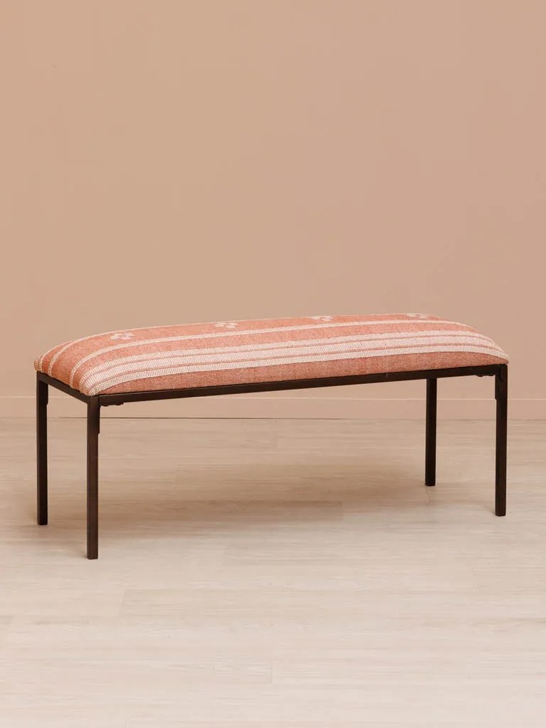 Bancheta din bumbac si metal, Red Kilim
