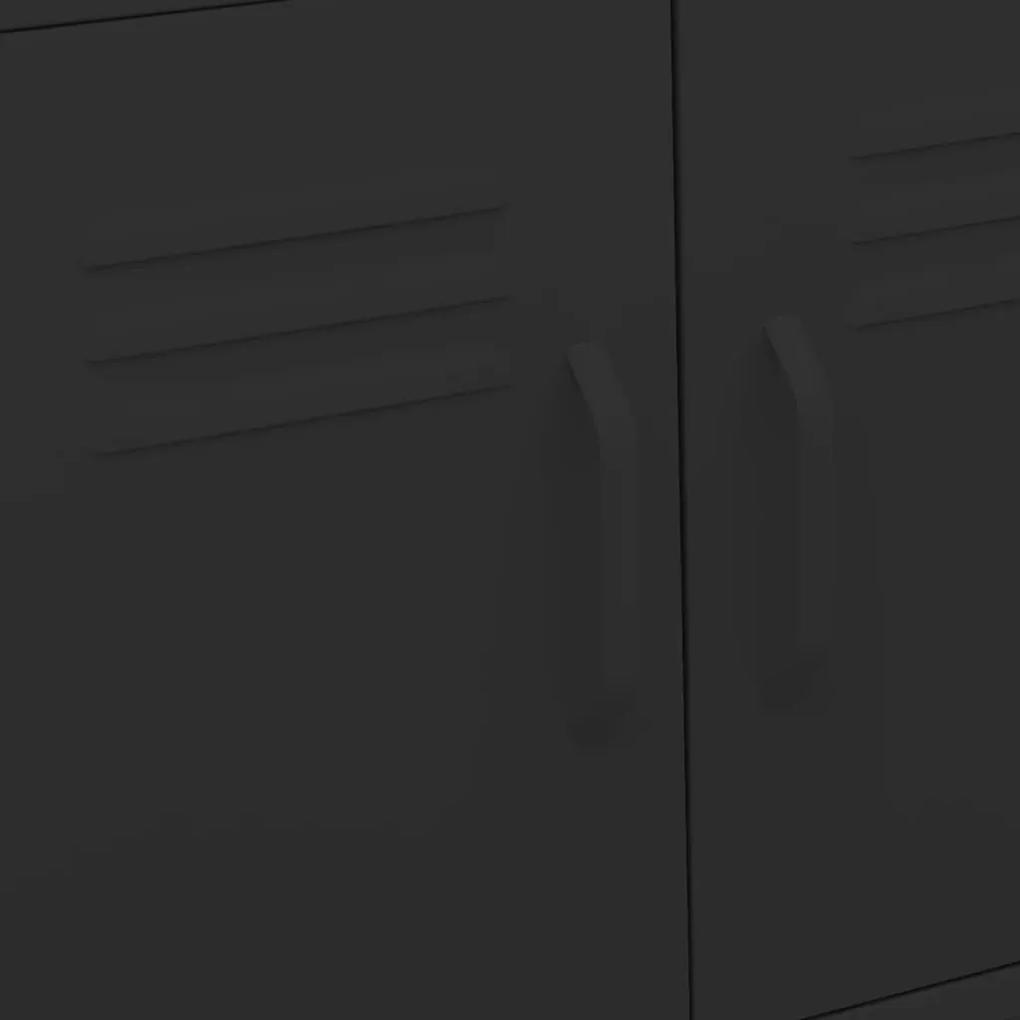 Dulap de depozitare, negru, 60x35x56 cm, otel 1, Negru, Negru