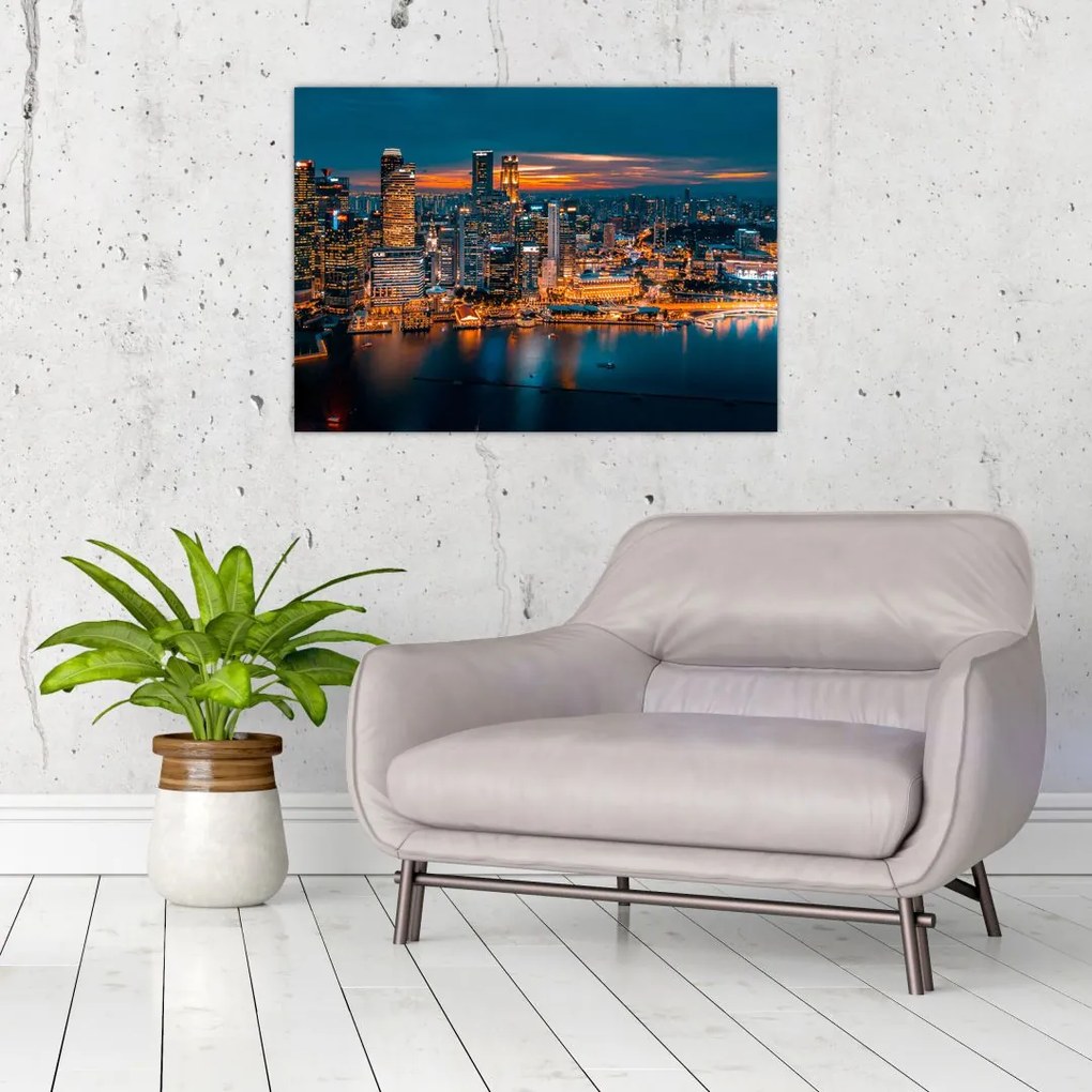 Tablou cu orașul nocturn (70x50 cm)