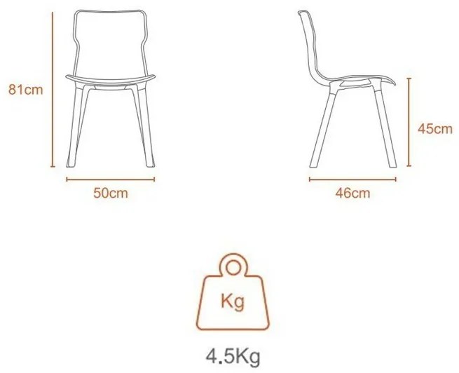 Scaun Duo wood Stone 50,3 x 46,3 x 80,9 cm