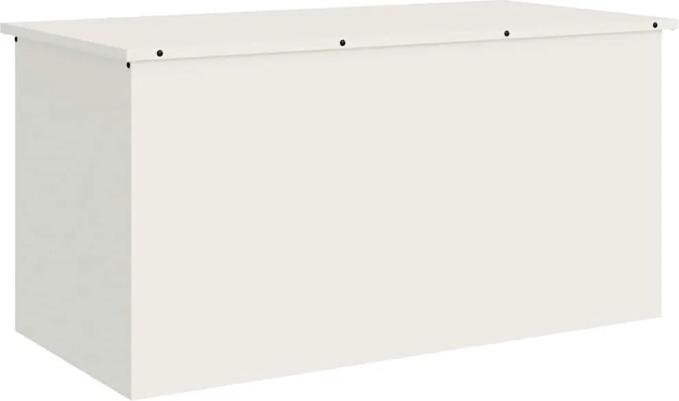 vidaXL Cutie de depozitare exterioară Alb 100 x 50,5 x 50 cm Oțel