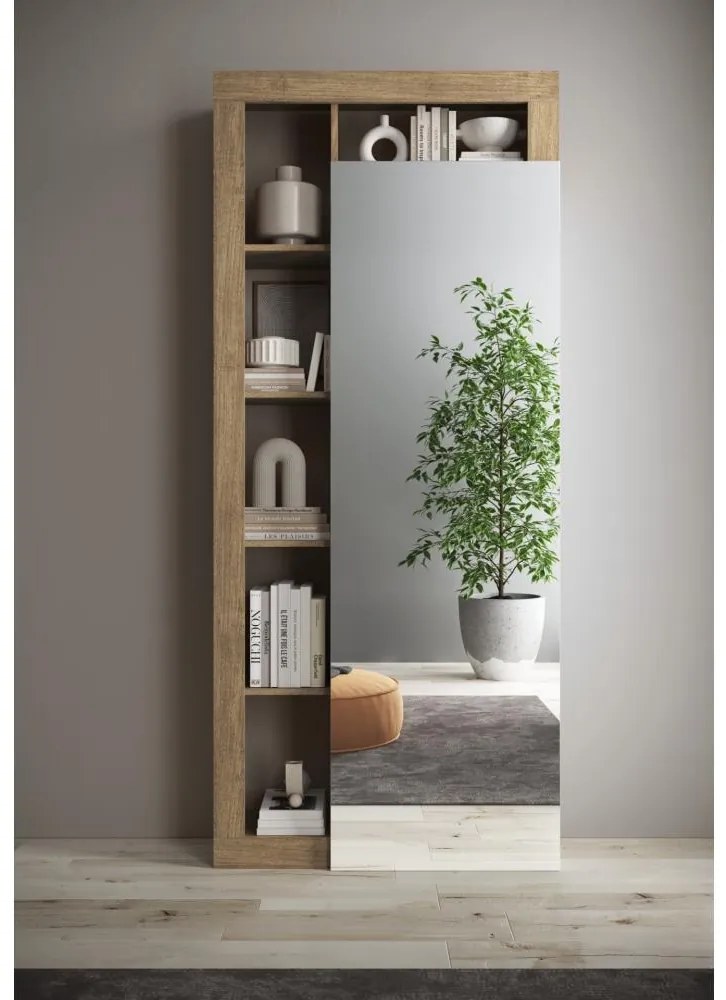 Dulap pentru haine LENOR 91x209 cm, alb/maro