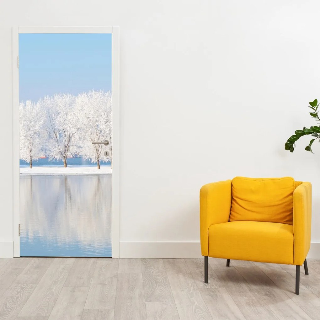 Fototapet pentru ușă - Peisaj de iarnă (95x205cm)