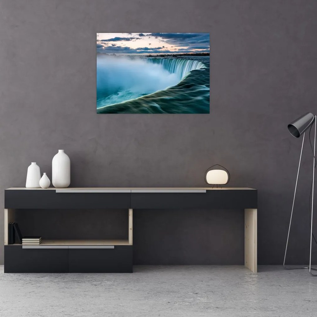 Tablou pe sticlă cu cascadele (70x50 cm)
