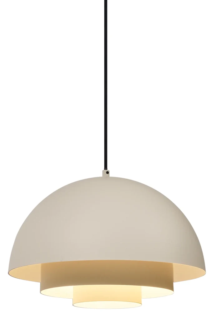 Lampa suspendată scandinavă crem cu interior alb - Loes