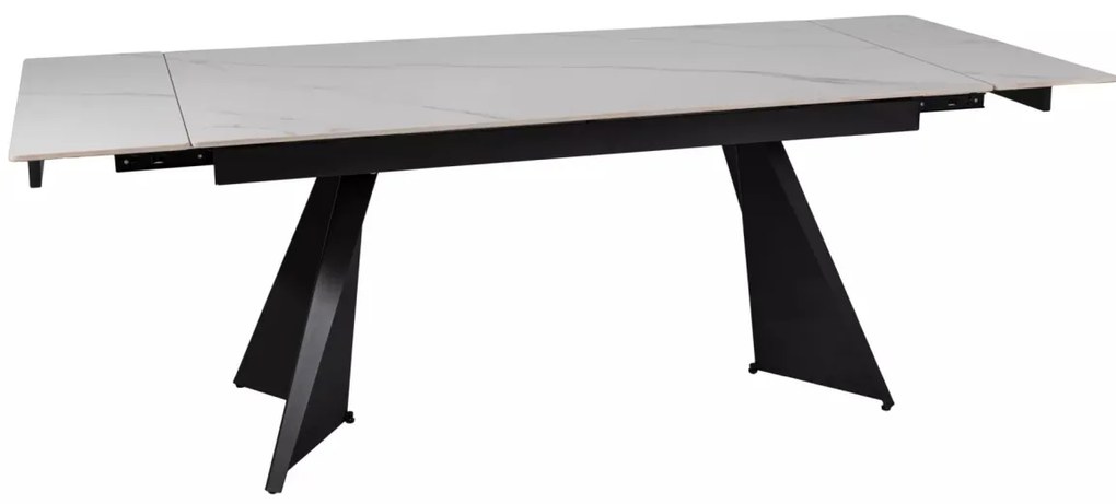 Masa extensibila Laconi alb/negru L160-220xl90 cm
