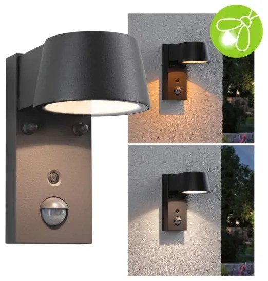 Aplică de exterior cu senzor Paulmann 94714 LED/6W IP44 CAPERA 230V