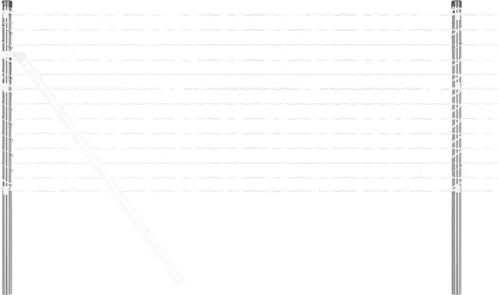 vidaXL Stâlp de gard. 2 pcs Argintiu 90 cm Oțel vopsit în pulbere