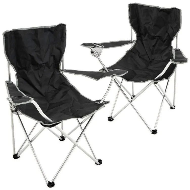 Set de 2 scaune pliabile - negru