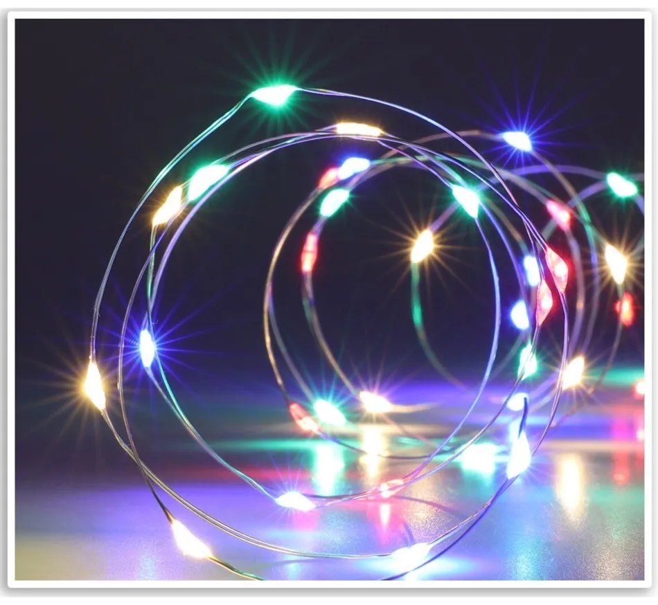 Sârmă luminoasă Silver lights 40 LED, colorată, 195 cm