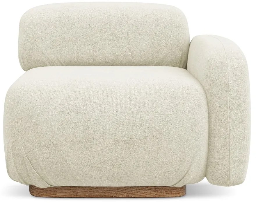 Modul pentru canapea modulară crem cu tapițerie din țesătură bouclé (cu colț pe partea dreaptă) Ailani – Makamii