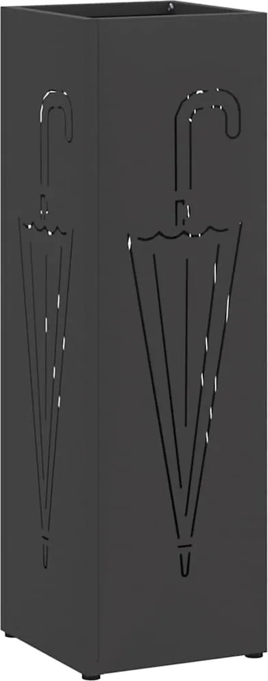 vidaXL Suport pentru umbrele Negru 15,5 x 15,5 x 49 cm Metal