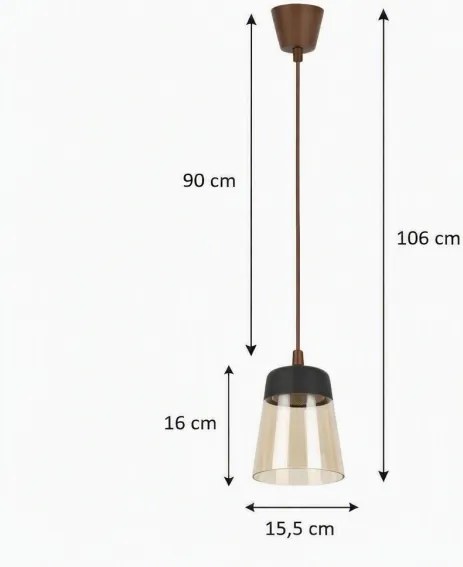 Brilagi - Lustru LED R STICLĂ 1xE27/60W/230V diam. 15,5 cm maro/bej fumuriu/negru