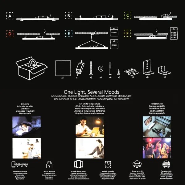 Eglo 32734 - Plafonieră LED RGBW SALOBRENA-C aplicată, reglabilă, 34W/230V, alb + telecomandă