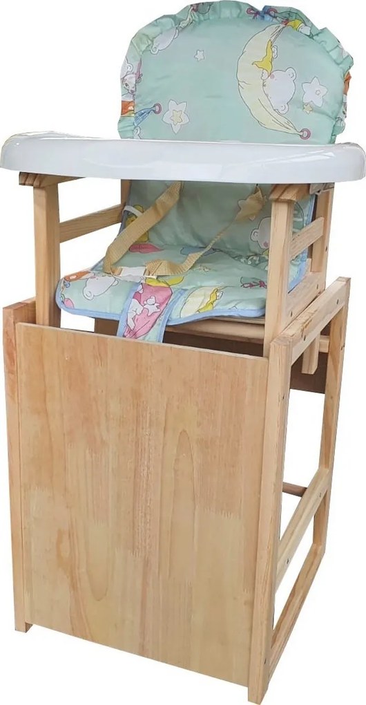 Scaun de masa pentru copii si bebe transformabil in masuta NOVOKIDS™ Wooden Table Chair, Din lemn masiv, Centura de siguranta, Sezut comfortabil