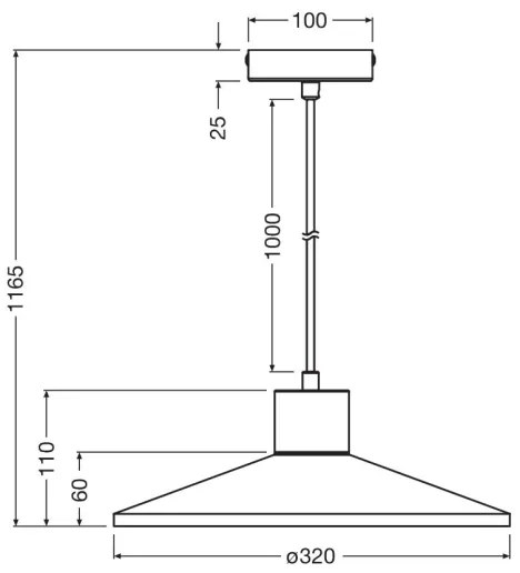 Lustră pe cablu Ledvance DECOR CONCRETE 1xE27/15W/230V d. 32 cm gri ciment