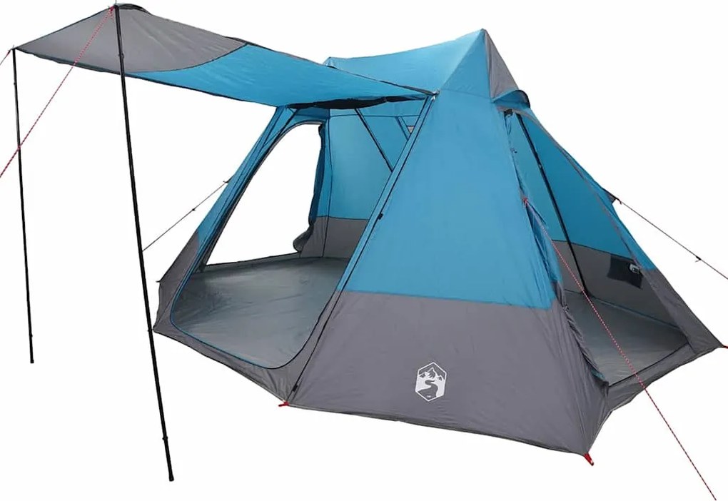 vidaXL Cort de Camping cu acoperiș albastru 482 x 360 x 227 cm tafta