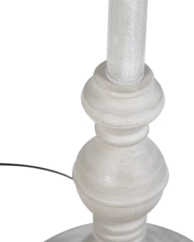 Lampă de podea rustică taupe cu abajur din in 45 cm - Classico