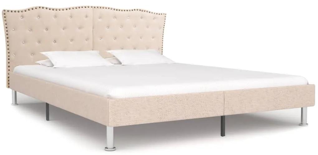280535 vidaXL Cadru de pat, bej, 160 x 200 cm, material textil