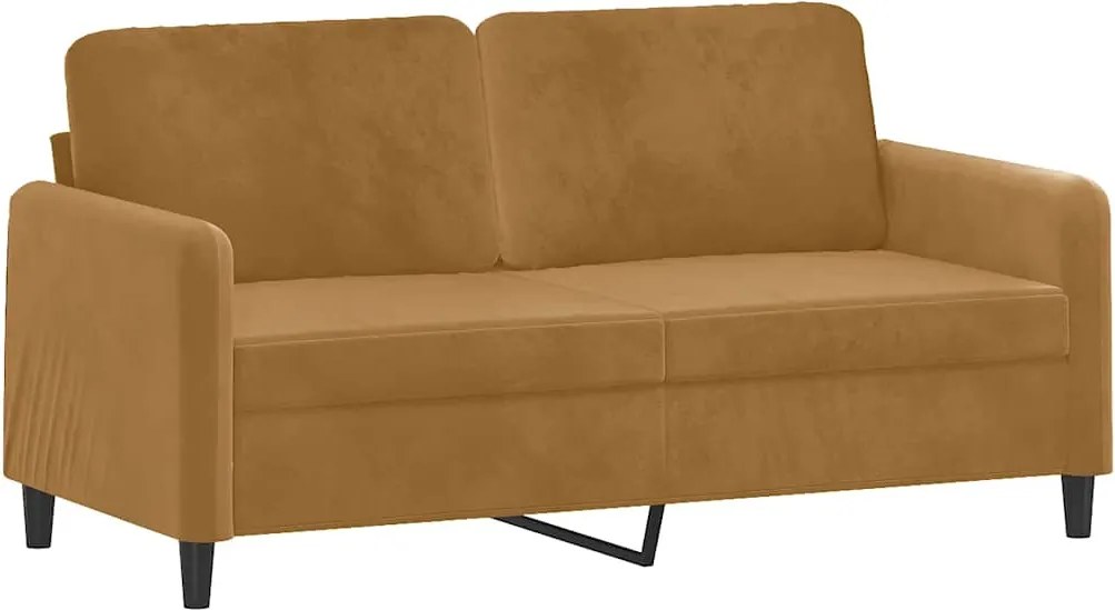 vidaXL Canapea cu 2 locuri, maro, 140 cm, catifea