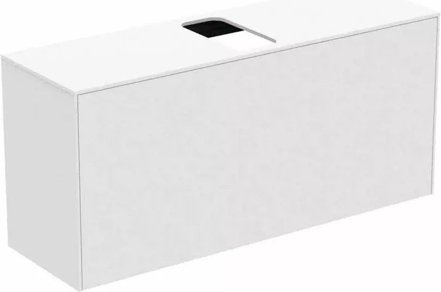 Dulap baza suspendat Ideal Standard Atelier Conca 1 sertar si blat cu decupaj central 120 cm alb mat