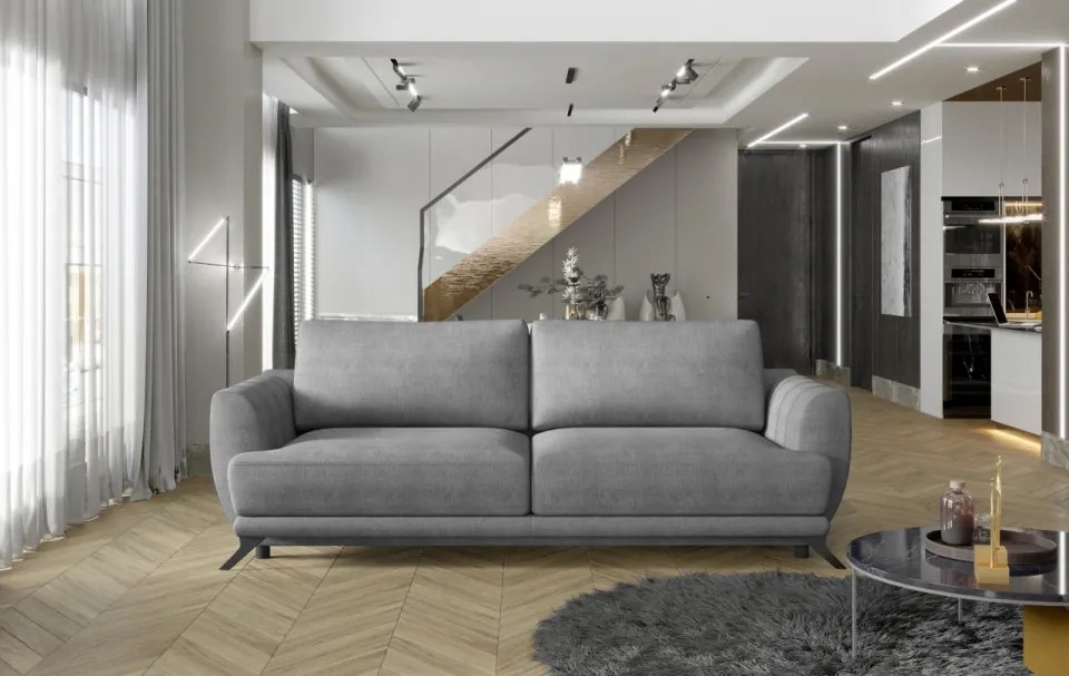 Canapea extensibila cu spatiu pentru depozitare, 242x90x95 cm, Megis 02, Eltap (Culoare: Gri / Texas 92)