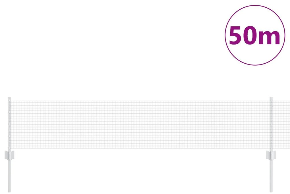 vidaXL Gard cu Stâlp Argintiu 0,4 x 50 m Oțel