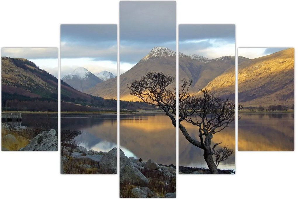 Tablou - Munții de lângă lac (150x105 cm)