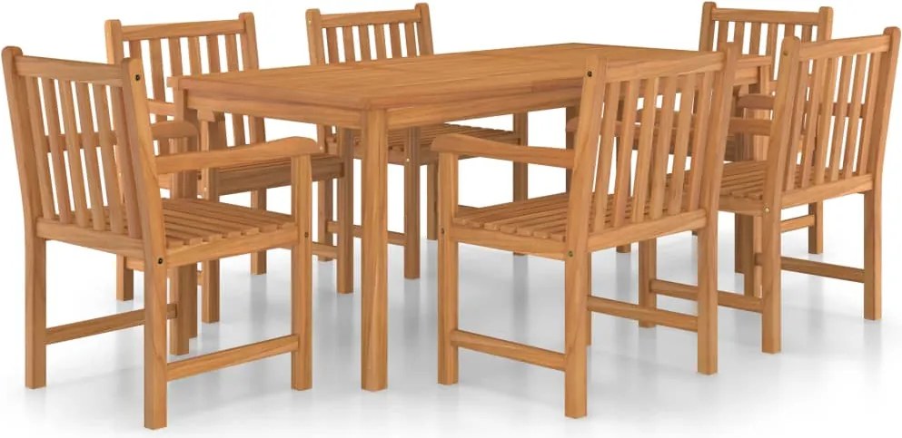 vidaXL Set de mobilier de grădină cu 7 piese, 180x90 cm, lemn masiv de tec